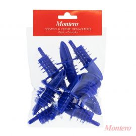 BOQUILLA DOSIFICADORA PARA LICOR COLOR AZUL PAQ 10 UNIDADES