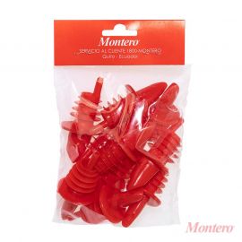 BOQUILLA DOSIFICADORA PARA LICOR COLOR ROJO PAQ 10 UNIDADES