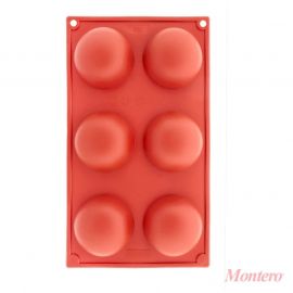 MOLDE DE SILICONA 6 SERVICIOS 1/2 LUNA DE 7 cm Ø 7cm.