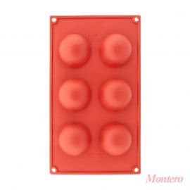 MOLDE DE SILICONA 6 SERVICIOS 1/2 LUNA DE 5 cm Ø 6cm.