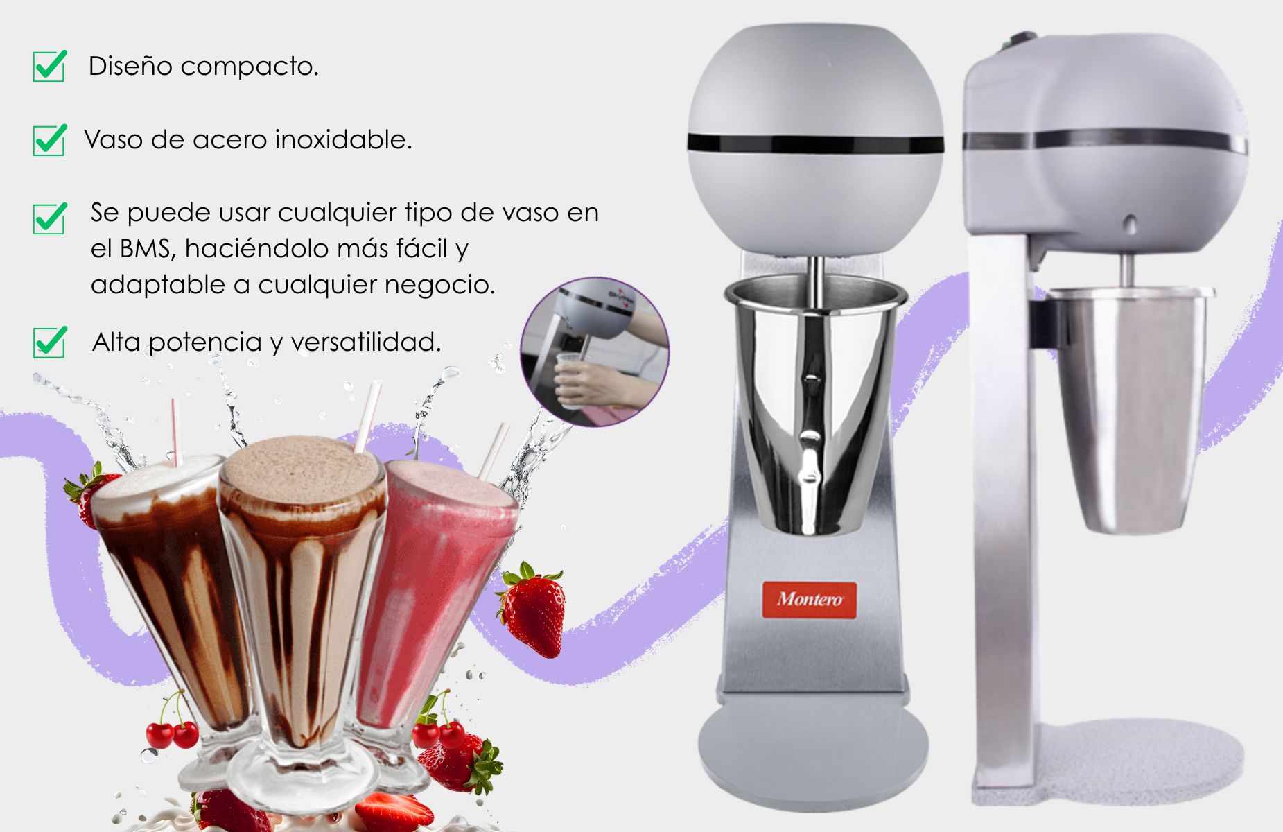 Descripcion de producto BATIDOR DE MILK SHAKE;